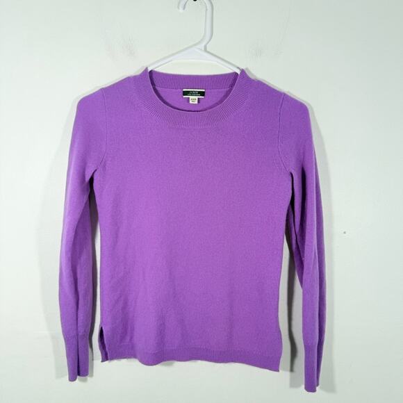 J. Crew Violet Purple 100% Cashmere Crewneck Sweater Size XXS K1313 - Picture 1 of 10